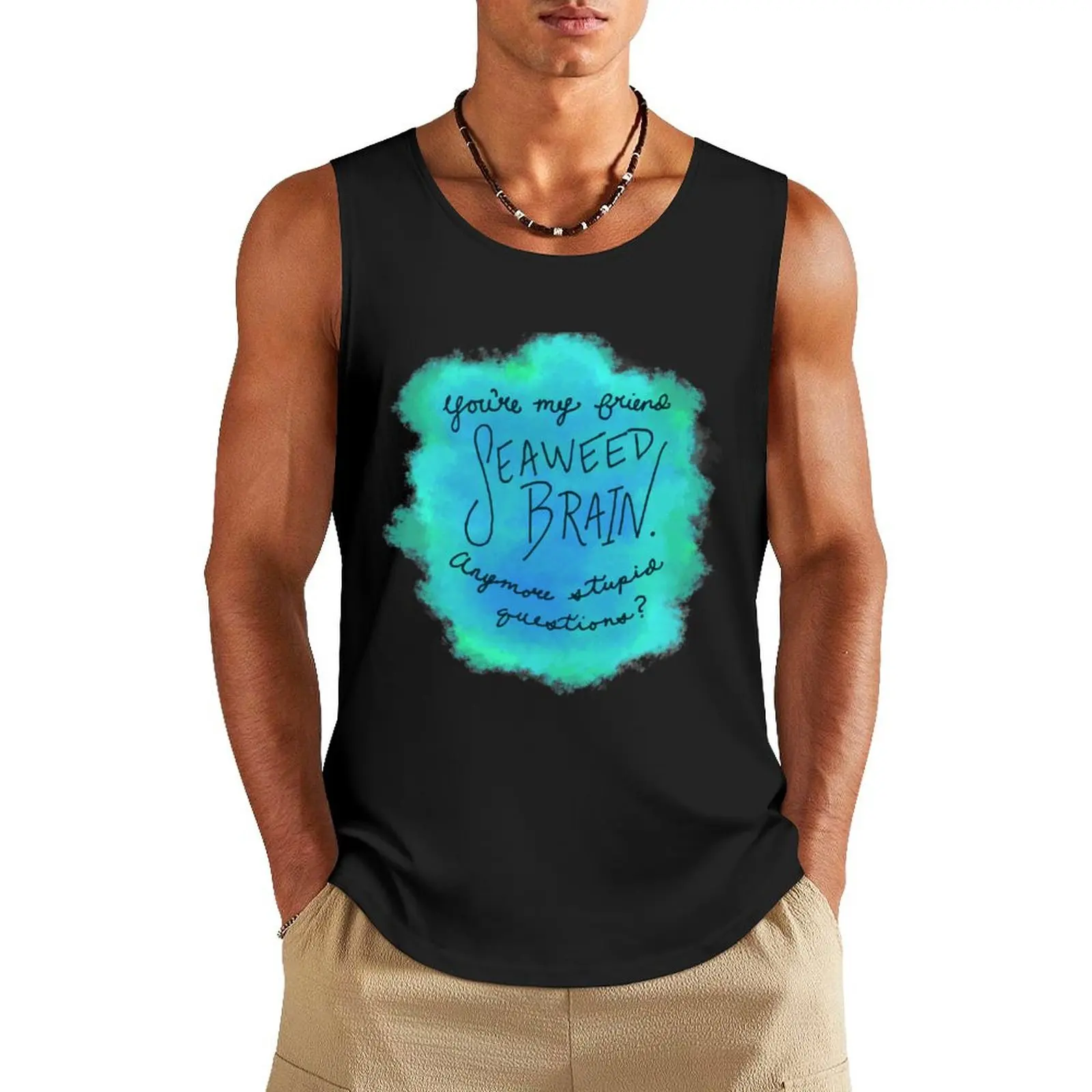 

Seaweed Brain Tank Top Men sleeveless tee sleeveless shirt man men clothes clothing men