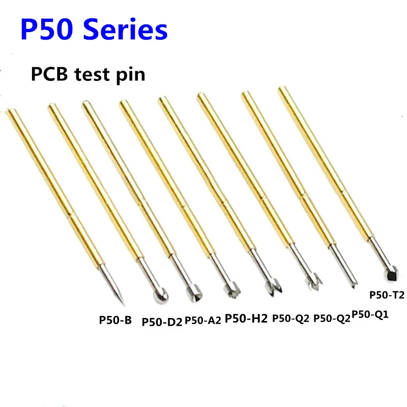 

20PCS/Bag Spring Test Pin P50-A2/B1/E2/D2/J1/Q1/Q2/T2/LM2/G2/H2 Outside Diameter 0.86mm Length 16.55mm PCB Probe