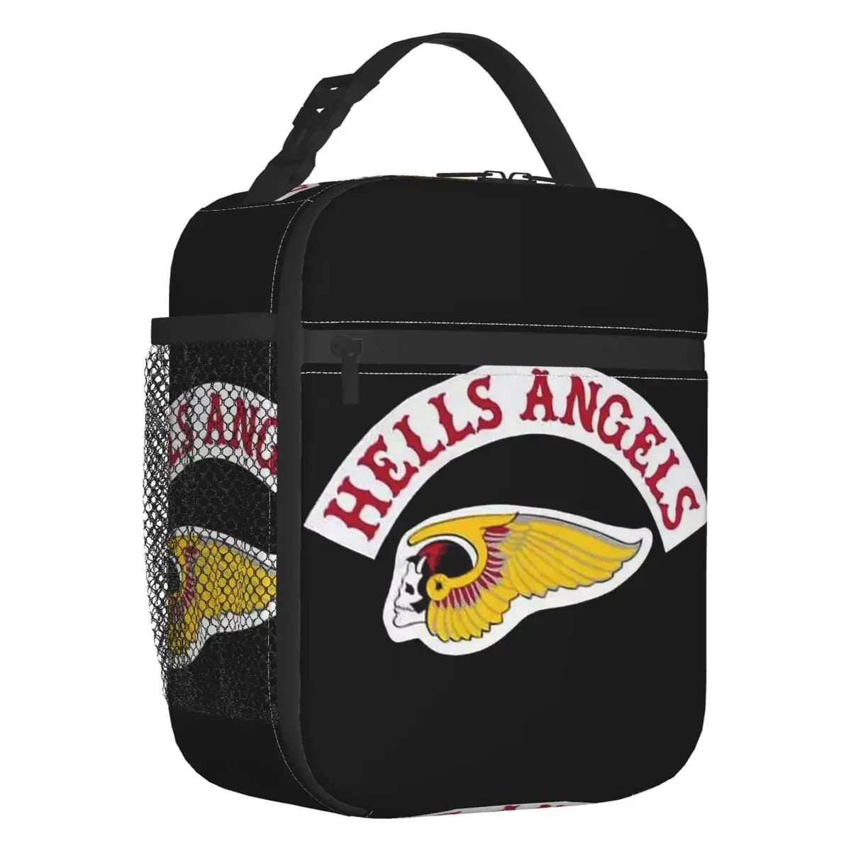 Hells Angels Logo Insulated Lunch Bag for Women Waterproof Motorcycle Club Cooler Thermal Lunch Tote Office Picnic Travel