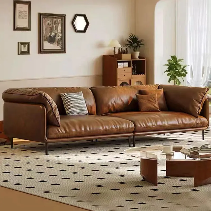 

Brown Retro Living Room Sofas Sectional Classic Floor Lazy Living Room Sofas Lounges Bedroom Mobili Per Il Soggiorno Furniture