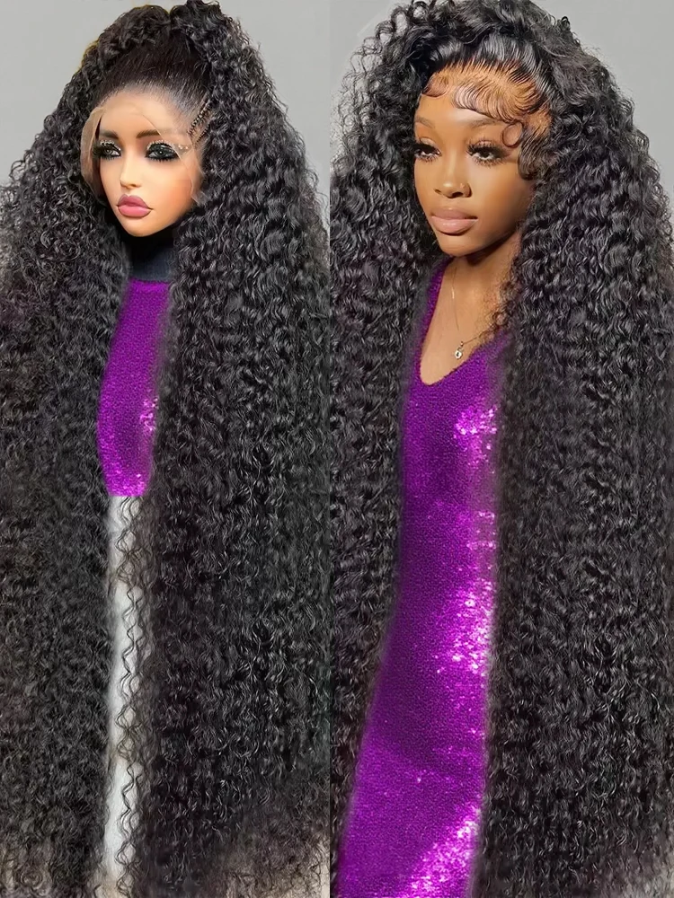 300% الكثافة 40 50 بوصة موجة عميقة 13x6 360 HD الدانتيل الجبهة خصلات الشعر المستعار الإنسان فضفاض المياه مجعد الدانتيل الباروكة الأمامية شعر الإنسان للنساء