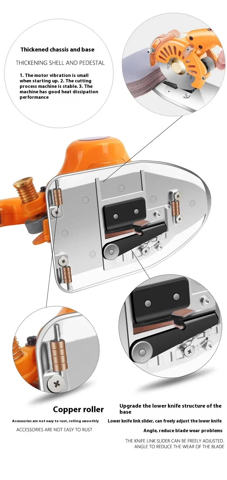 Industrielle Elektrische Schere Handheld Runde Klinge 220V Schneiden Tuch Maschine Stille Servo Direkt Antrieb Elektrische Runde Messer – Detail 18