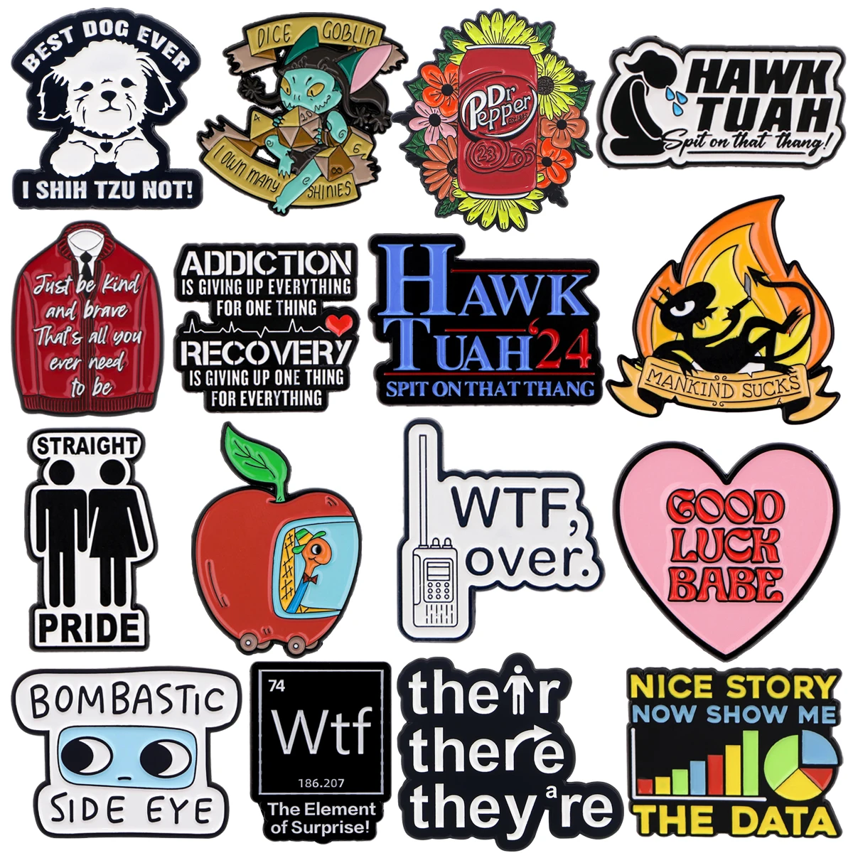 Drink Enamel Pin Funny Quotes Brooch Pines Lapel Pins Badges on Backpack Clothing Accessories Cartoon Jewelry Friends Gift