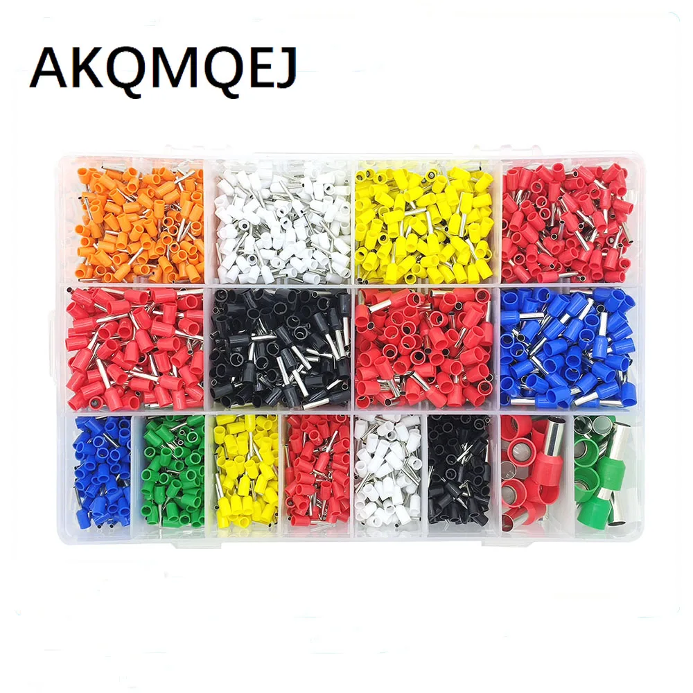 2120 pcs European type tubular terminal block Insulated needle terminal block Tubular box terminal block combination kit