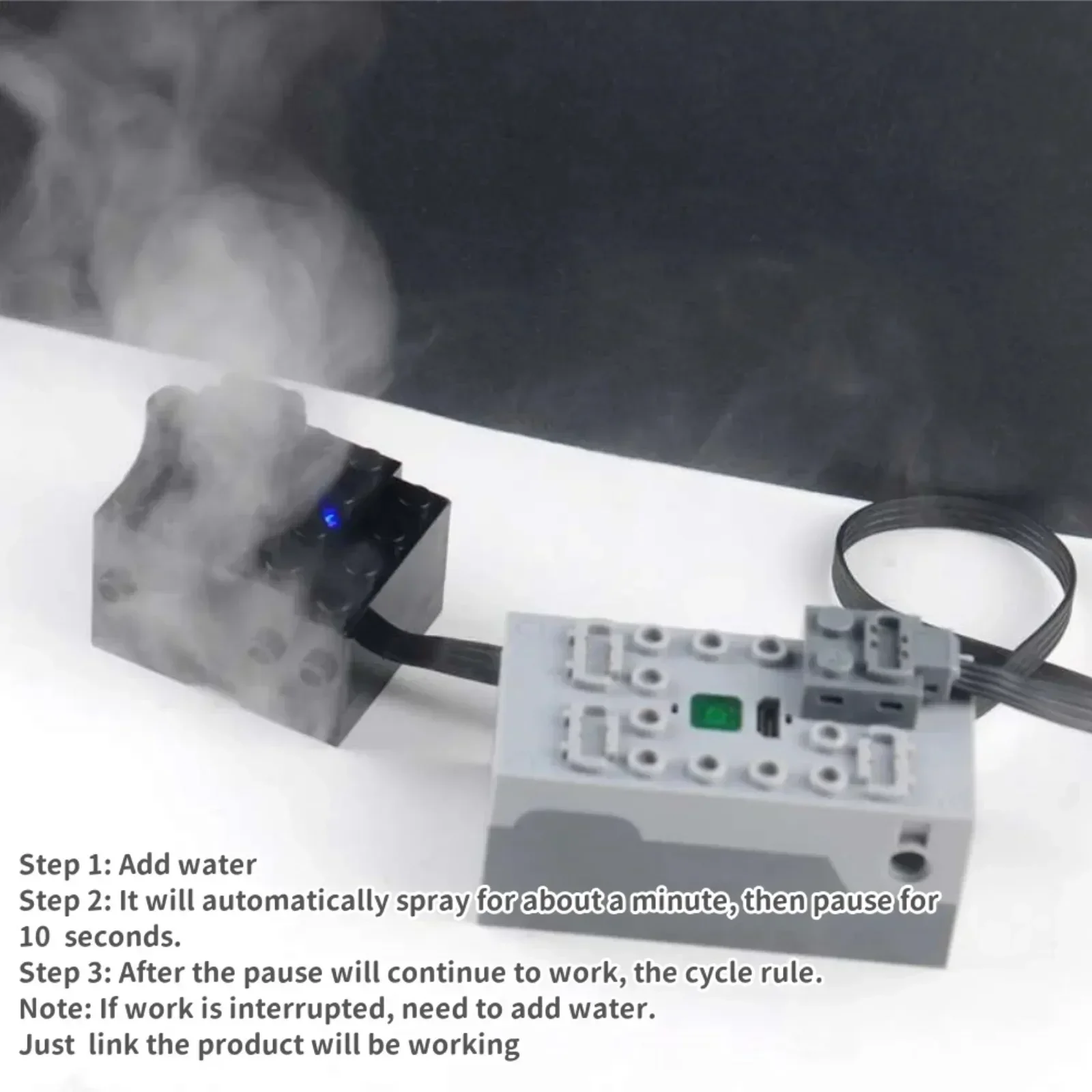 أجزاء رش دخان العادم الكهربائي مع أضواء LED حمراء لنماذج مكعبات بناء السيارات الرياضية MOC