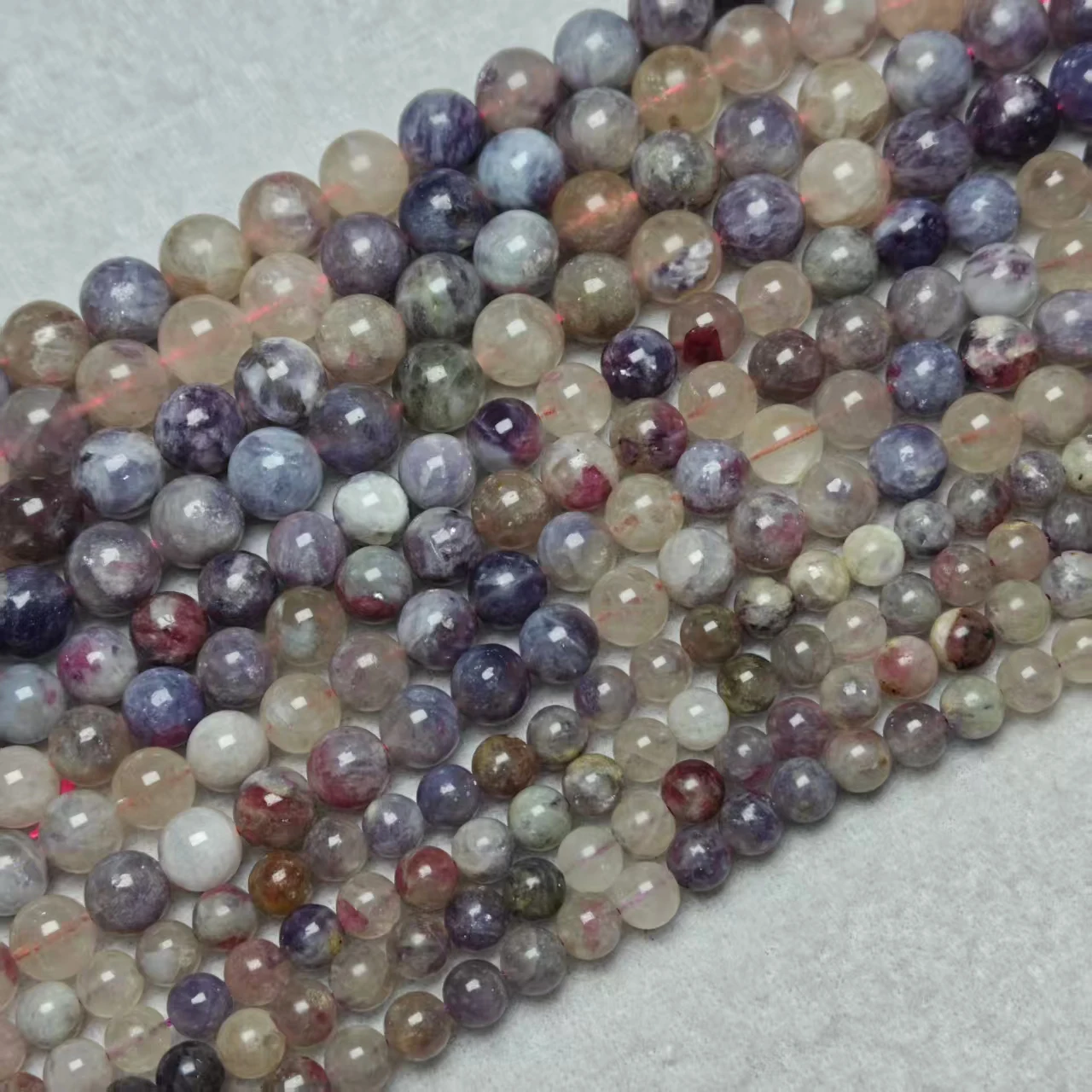 Natürliche Pflaumenblüten-Turmalin-Perlen Einhorn-Schmuck Runde Perlen DIY Armband-Zubehör Halbfertigware Großhandel – Detail 4