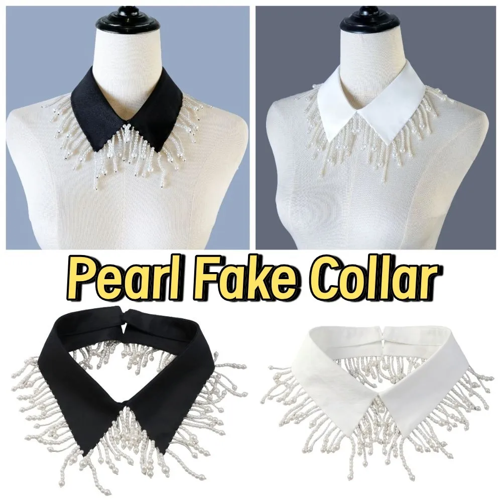 Handmade Pearl Fake Collar Elegant Exquisite Detachable Neckline French Style Temperament Beaded Fake Collar Women Girls