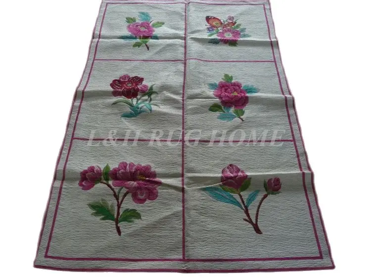 Free Shipping 4'x6' Needlepoint Rugs, Handmade carpet 100% New Zealand Wool