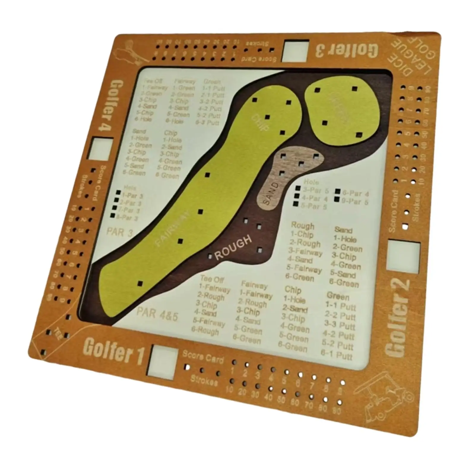 Golf Dice Board Game Classic Wooden Design Thinking Training Puzzle Games for Children Age 4 and Up for Family Fun