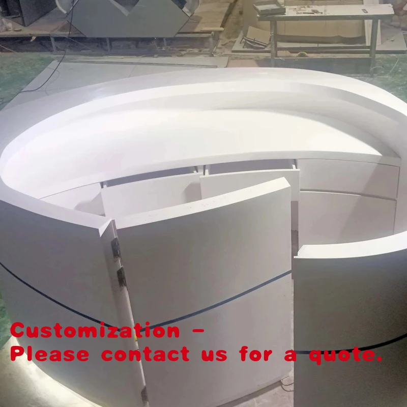 

Customize.White Solid Round High Quality Airport Hospital Consultation Reception Desk Store