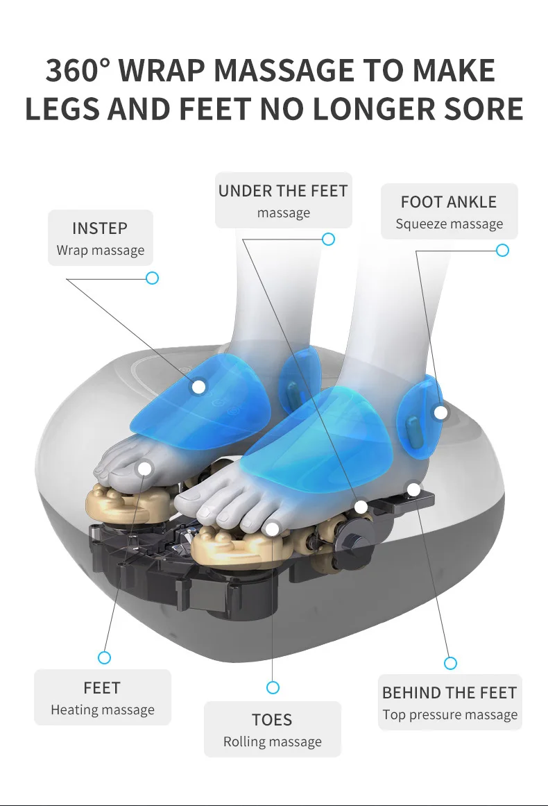 New Arrival Foot Spa Massage Machine Air Compression Vibrating Feet Massager with Heat