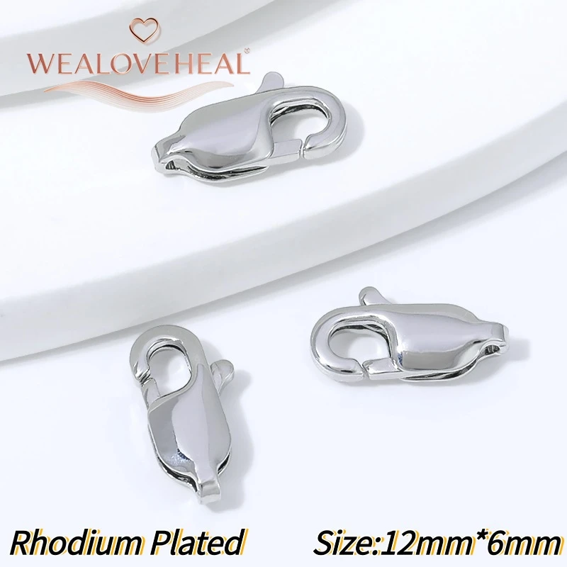 armband verschluss, 5/10/20 Stück 18K vergoldete Messing-Karabinerverschlüsse für die Schmuckherstellung, 10mm 12mm DIY Armband- und Halsketten-Zubehör Verbinder – Detail 19