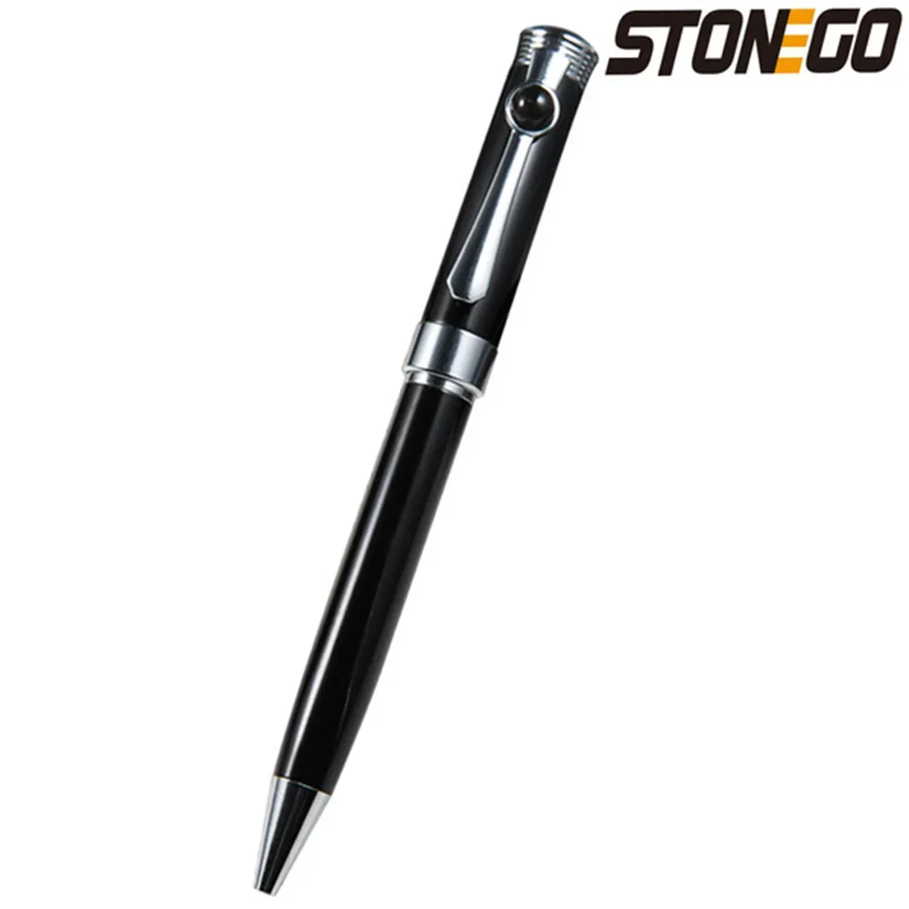 STONEGO luxe balpen, zwarte medium penpunt (1,0 mm) punt hervulbare rollerbalpen soepel schrijven