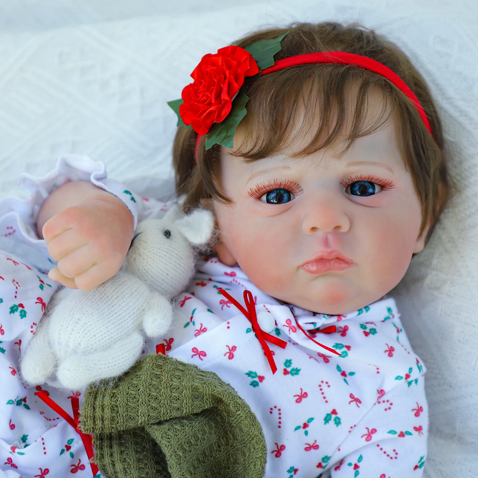 ตุ๊กตาเด็กทารกเกิดใหม่ - ตุ๊กตาซิลิโคนเหมือนจริงขนาด 22 นิ้ว ตุ๊กตาเด็กแรกเกิดเหมือนจริงพร้อมตัวนุ่ม ของเล่นตุ๊กตาเด็กทารก ของขวัญ