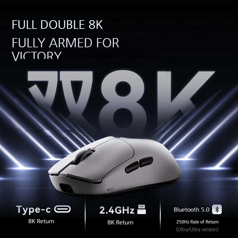 Vgn Fly Dragon Y2 Pro Dual 8k Ultra Lightweight Wireless Bluetooth Three Mode Mouse Game E-Sports Original Paw3395/3950 Mouse