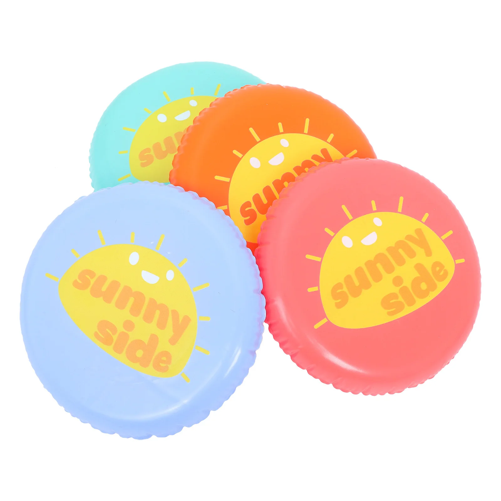 4 قطع من أقراص الطيران القابلة للنفخ، ملونة وناعمة وآمنة لجميع الأعمار، مثالية لحفلات الألعاب الخارجية والتجمعات العائلية #1