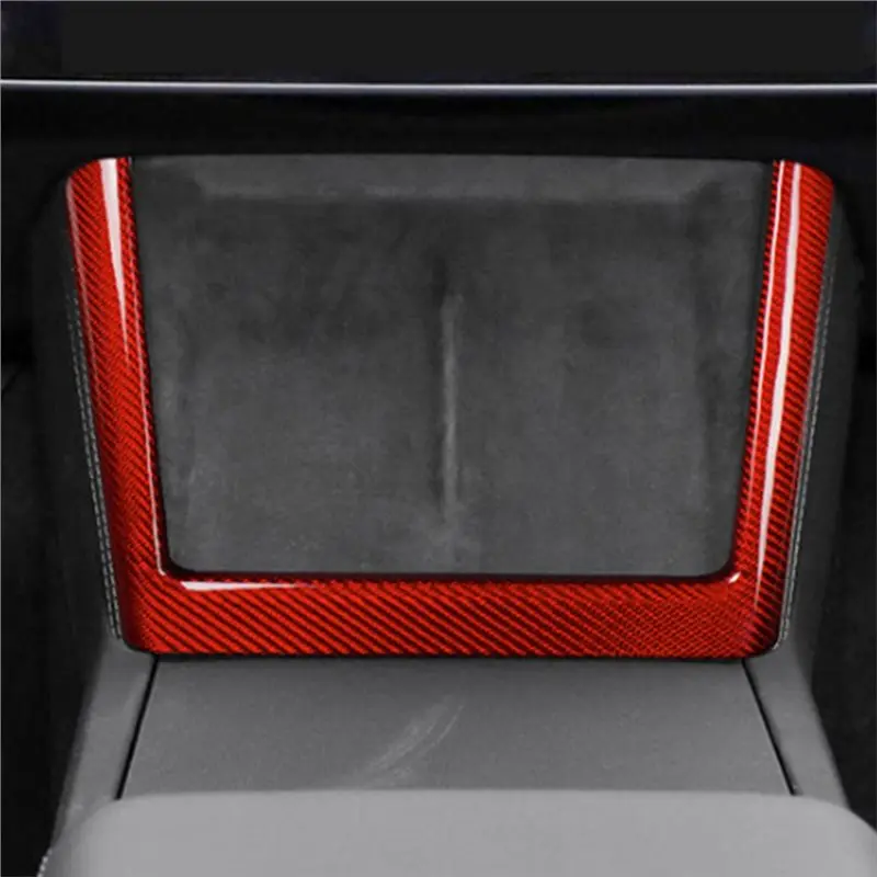 Outer Frame Carbon Fiber Trim Sticker For Tesla Model 3 2024 Car Center Console Wireless Charging Panel