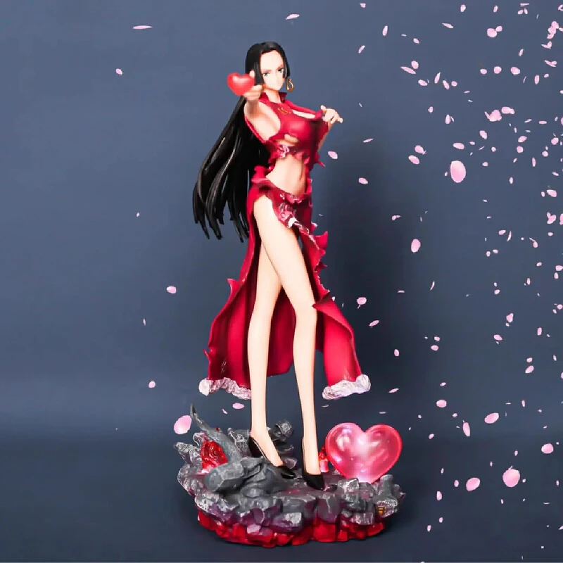 One Piece 30cm Anime Figure Boa Hancock  Sexy Girl Pvc Action Figurine With Led Light Statue Undressable Hentai Model Toys New