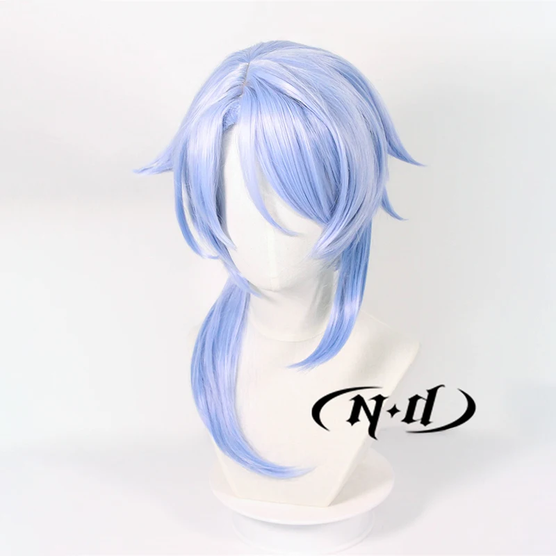 ND 카미사토 아야토 코스프레 가발 헤어피스 겐신 임팩트 코스프레 헤어 가발 내열성 코믹콘 코스터 의상 테마 파티용