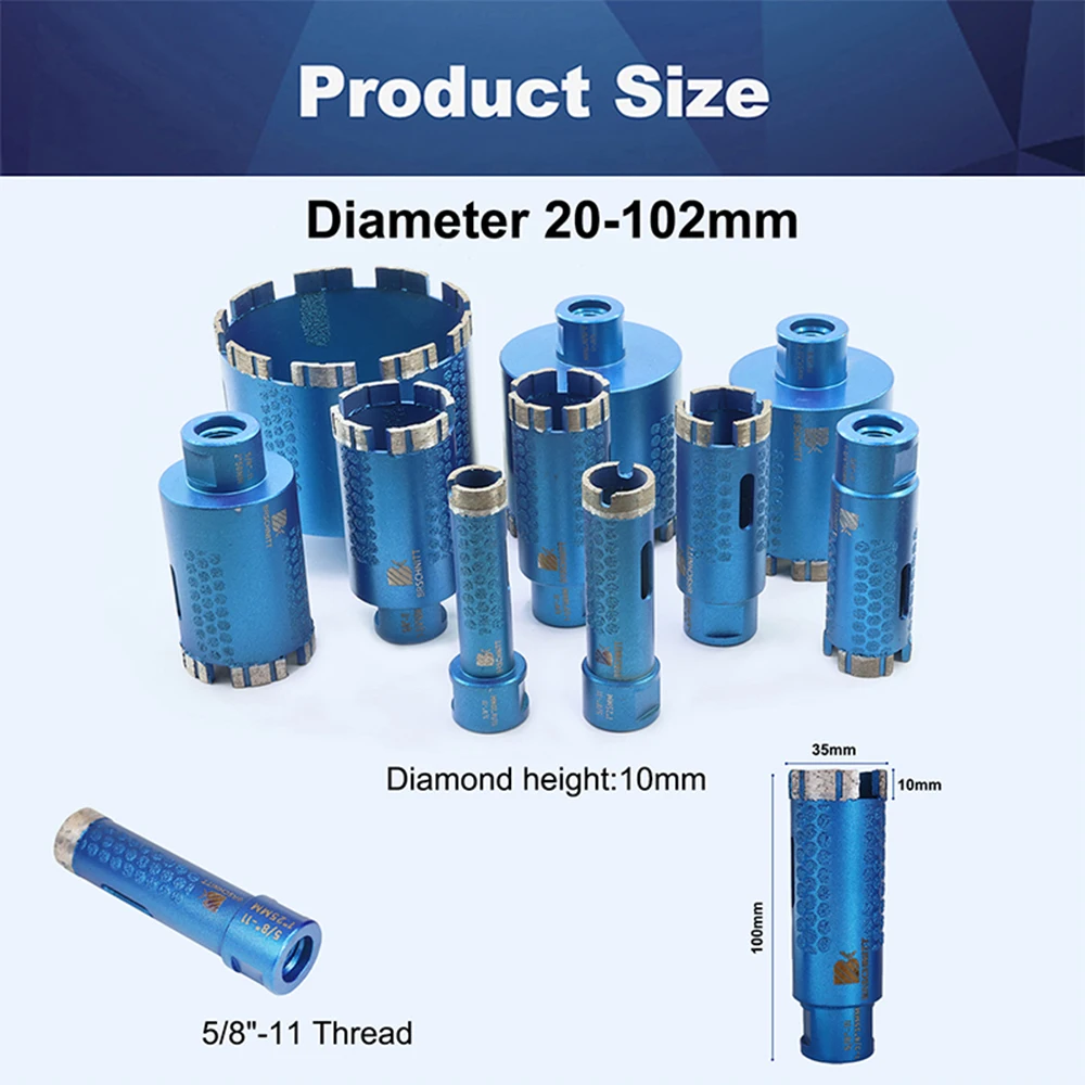 BRSCHNITT الماس مثقاب الخشب بلاط البورسلين القاطع هول المنشار للخرسانة الجرانيت حجر الرخام 5 8 موضوع ثقب المنشار الأساسية بت