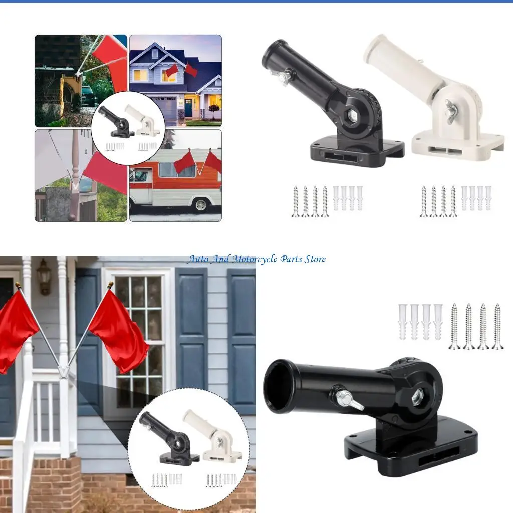 P9FD Universal RVs Flag Poles Stand For Easy Setup On Walls Or Poles Quick Installation Mount Support Aluminum Construction