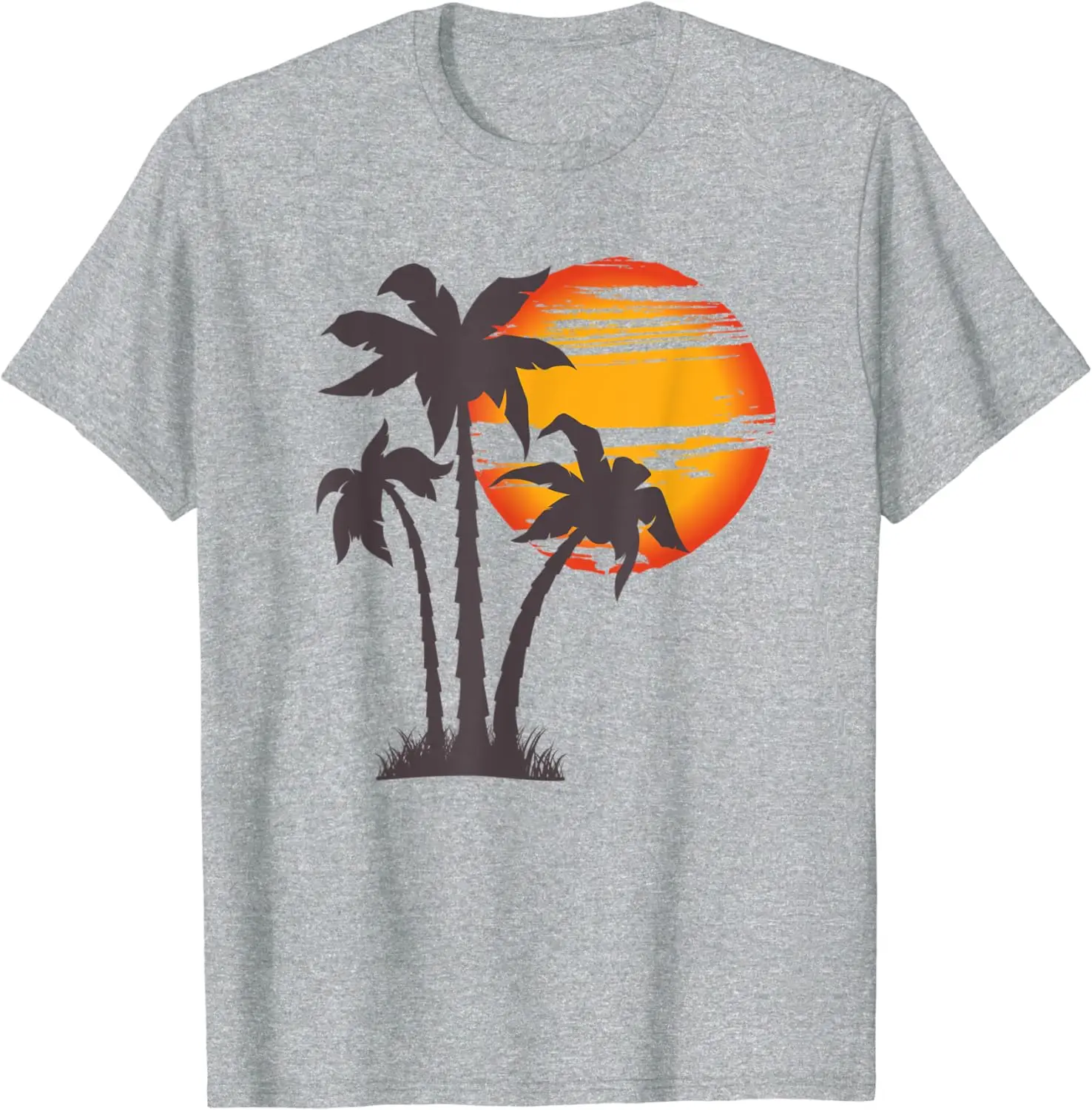 2024 Euro-American trend Palm Beach Ocean Couples Summer casual clothes Unisex Summer Sunset Paradise T-shirt