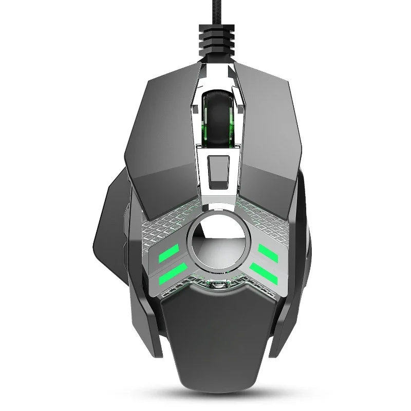 EOENKK Mechanical gaming mouse 7-button programmable wired mouse lights cool automatic press gun desktop laptop