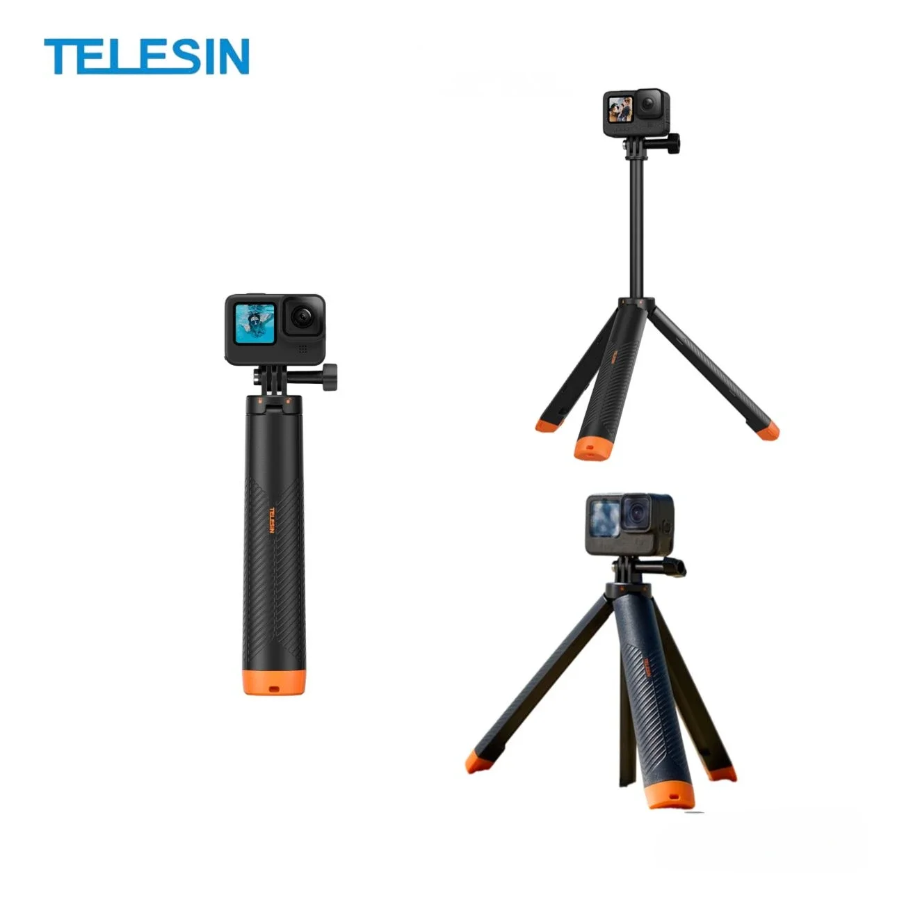 

TELESIN Floating Selfie Stick Tripod for GoPro Hero 13 12 11 DJI OSMO Action 5 4 3 Insta360 Lightweight Waterproof Float Mount