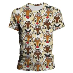 Chip 'n' Dale Summer T Shirt For Men Disney Cartoon Anime 3D Print Boy Girl Kids T-shirt Short Sleeve Fashion Women Clothing