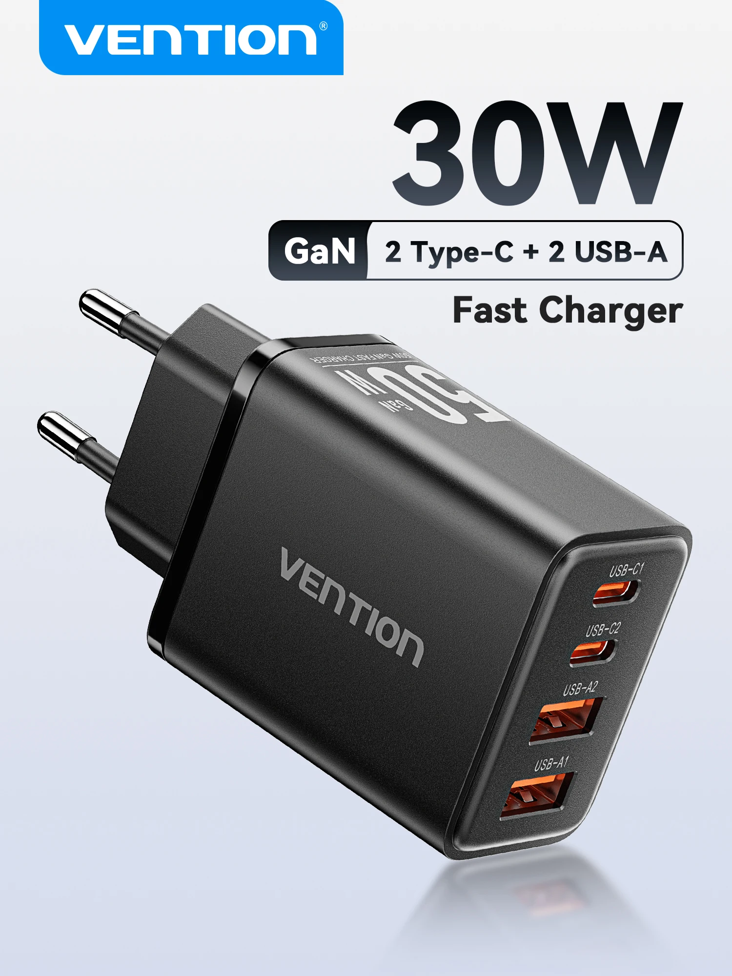 Vention 30W GaN Charger PD QC 3.0 USB C Charger For iPhone 16 15 14 Pro Xiaomi Tablet iPad Air Dual 