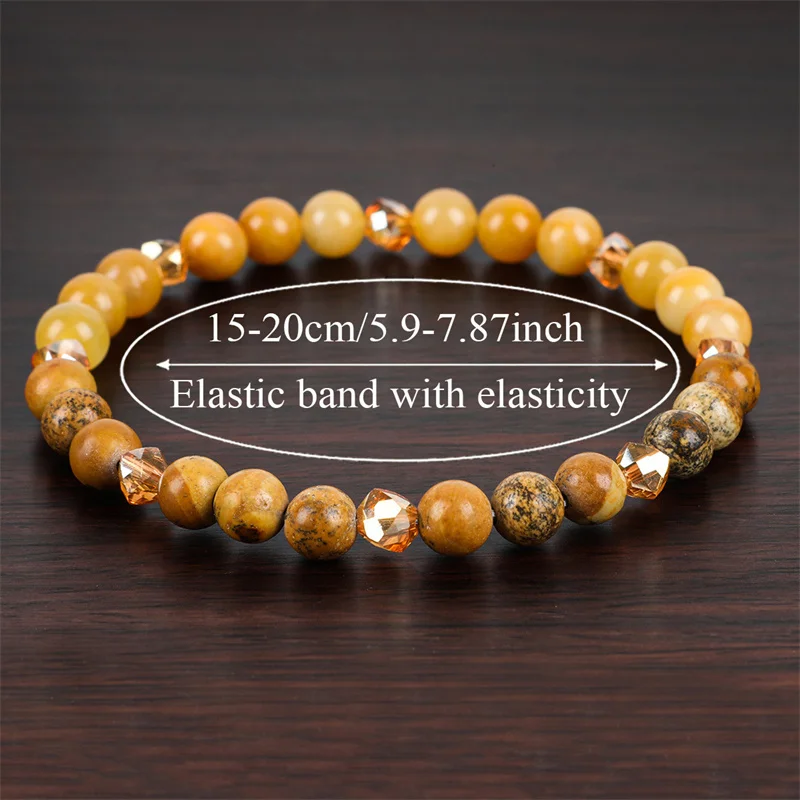 1 PC Citrine Natural Stone Bracelet Promotes Abundance and Success Unisex Handmade Jewelry 6mm image 5