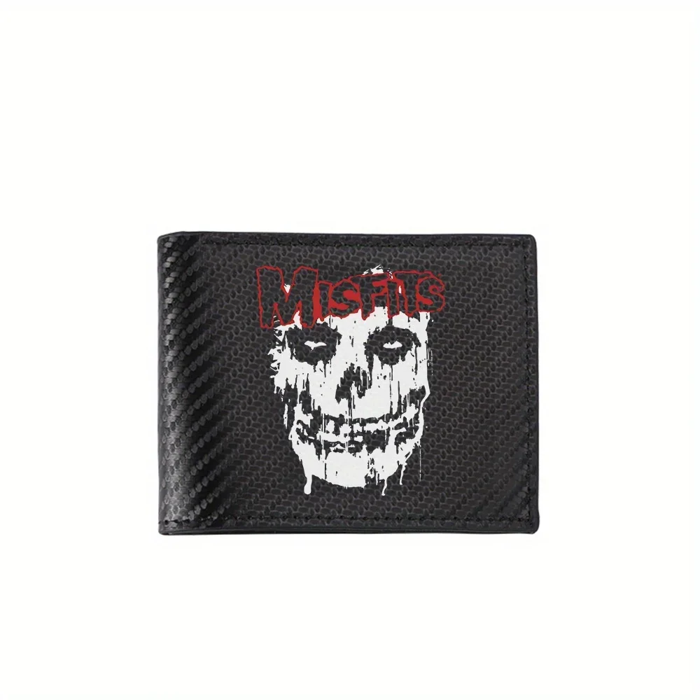 Skull dripping effect logo band Men's Wallets Simple Business Modern Stylish Printing Design Gifts For Father Boyfriend Christma