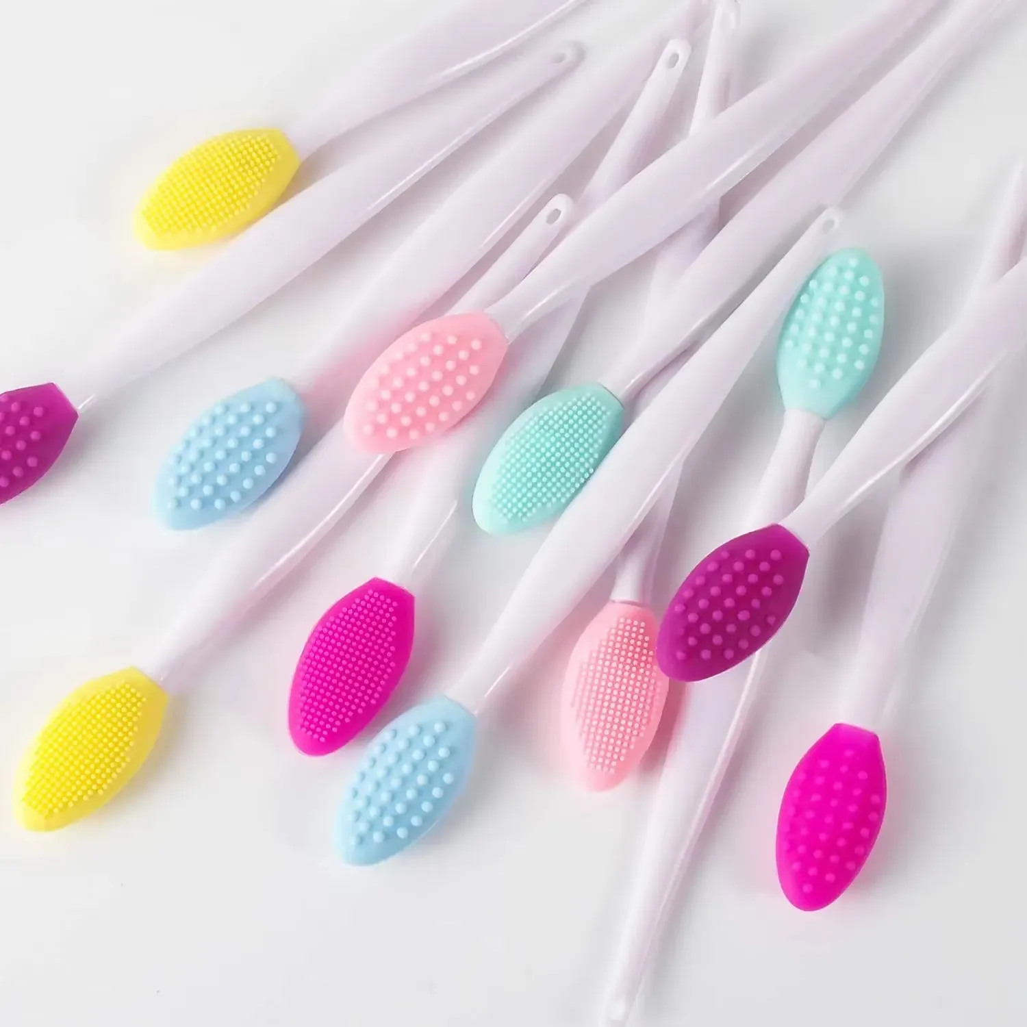 Wholesale 1/4pcs Tool Silicone Lip Scrub Exfoliator New Fashion Design Nose Double-Sided Brush make up brushes makeup brush set
