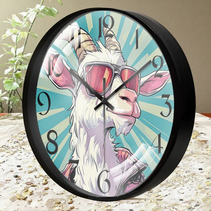 ساعة حائط معلقة صامتة على شكل رسوم متحركة على شكل الماعز، مناسبة لغرفة المعيشة والمدرسة وغرفة الدراسة وغرفة النوم وهدايا الأطفال #3