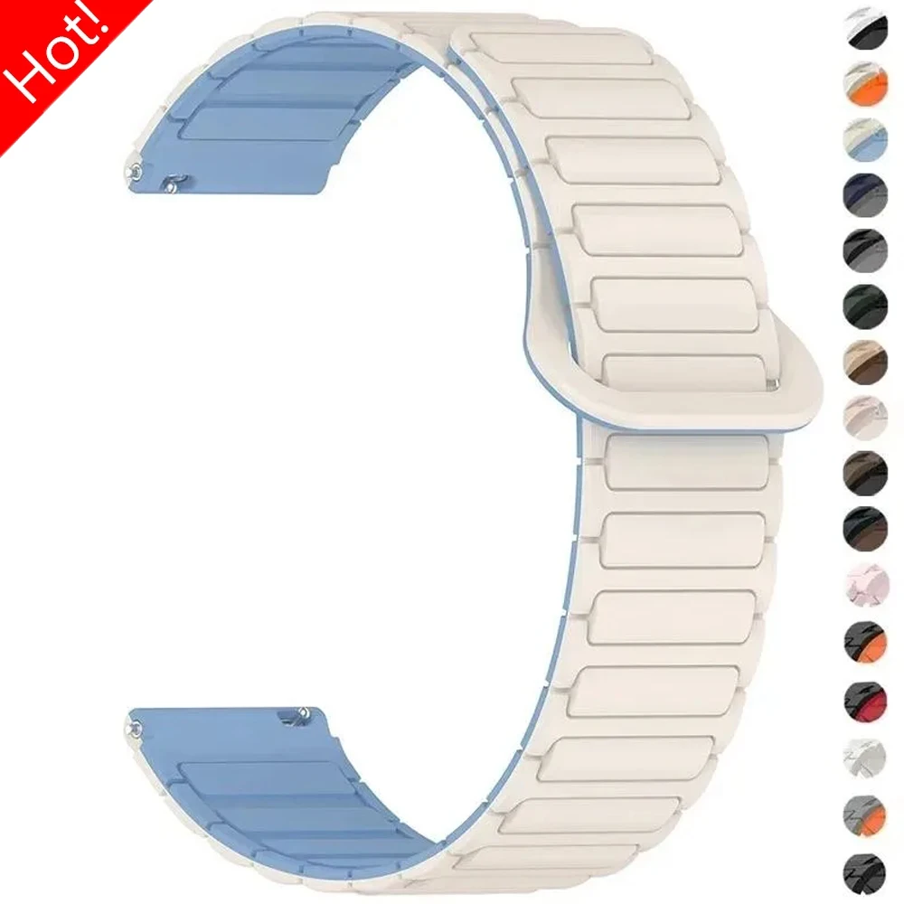 18mm 20mm 22mm Magnetic Band for Samsung Galaxy Watch 7 6 5 4 5Pro 6/4Classic Silicone Strap for Huawei Watch GT6 GT5 5Pro 46mm