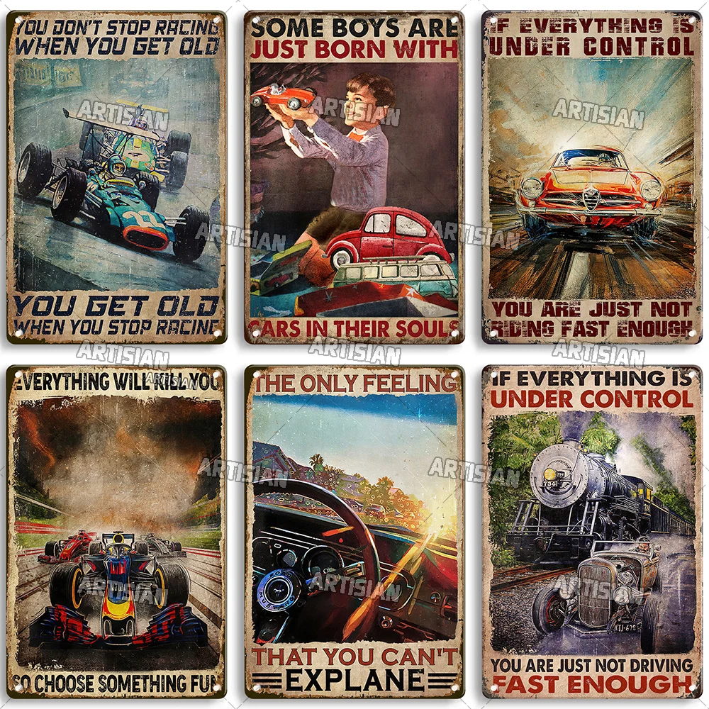 Artisian Car Racing Metal Sign Retro Tin Poster Vintage Decorative Plate Wall Decor Garage Bar Pub Club Hotel Cafe Kitchen