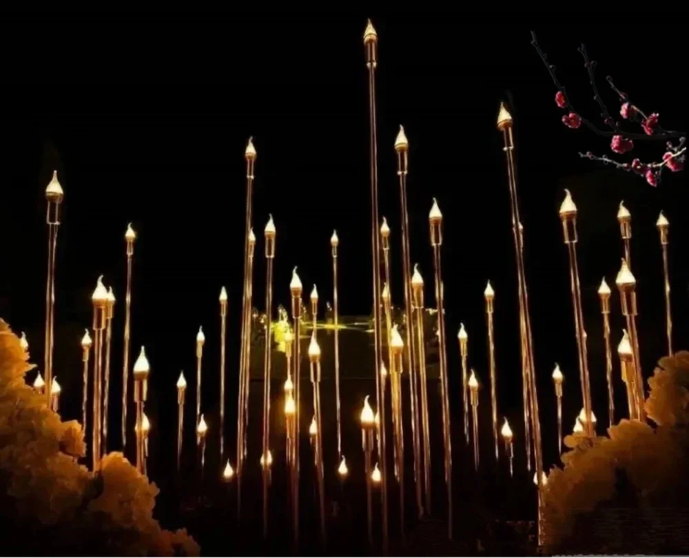 Metal Candelabra Candle Holders Electric Wedding Table Centerpiece Road Lead Candelabrum For Home Decor Electronic Candlestick