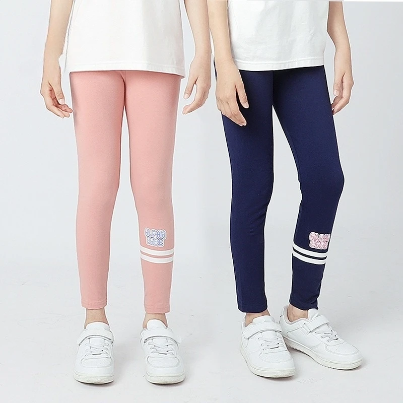 

Girls Elastic Mosquito-Repellent Pants Korean Style Thin Breathable Sports Leggings for Big Kids Trendy Dancing Printed Bottoms