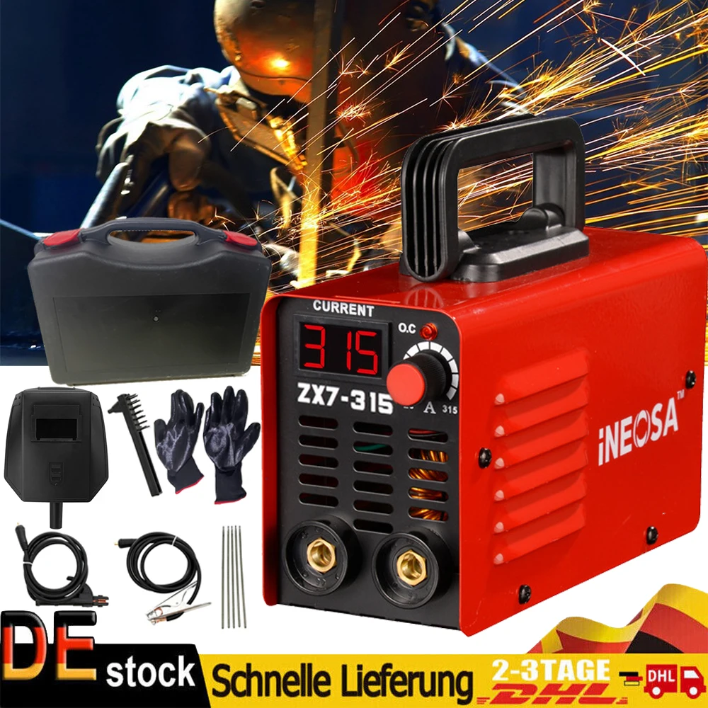 4-in-1 MIG/MAG Schweißgerät 230V, Inverter-Schweißgerät 315A für WIG/ARC/E-Hand, Schweißmaschine für Baustahl, Edelstahl und Aluminium, vielseitig einsetzbar für Reparaturen, DIY und Werkstatt, mit