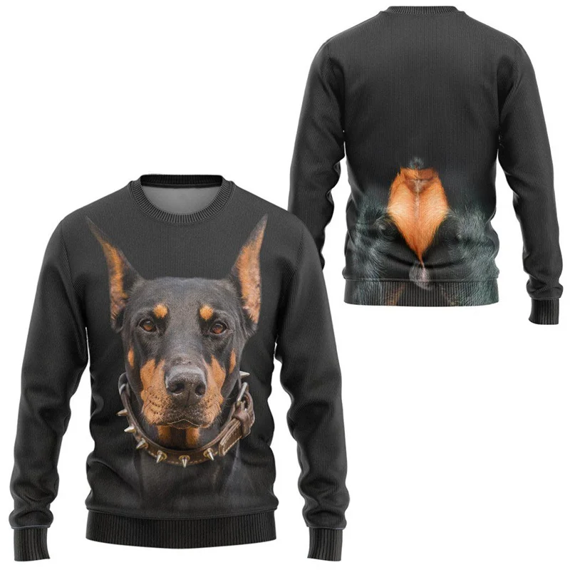 

3D Printed Corgi Pug Bull Terrier Hoodie For Men Animal Dog Pattern Sweatshirt Casual Long Sleeves Round Neck Autumn Pullovers