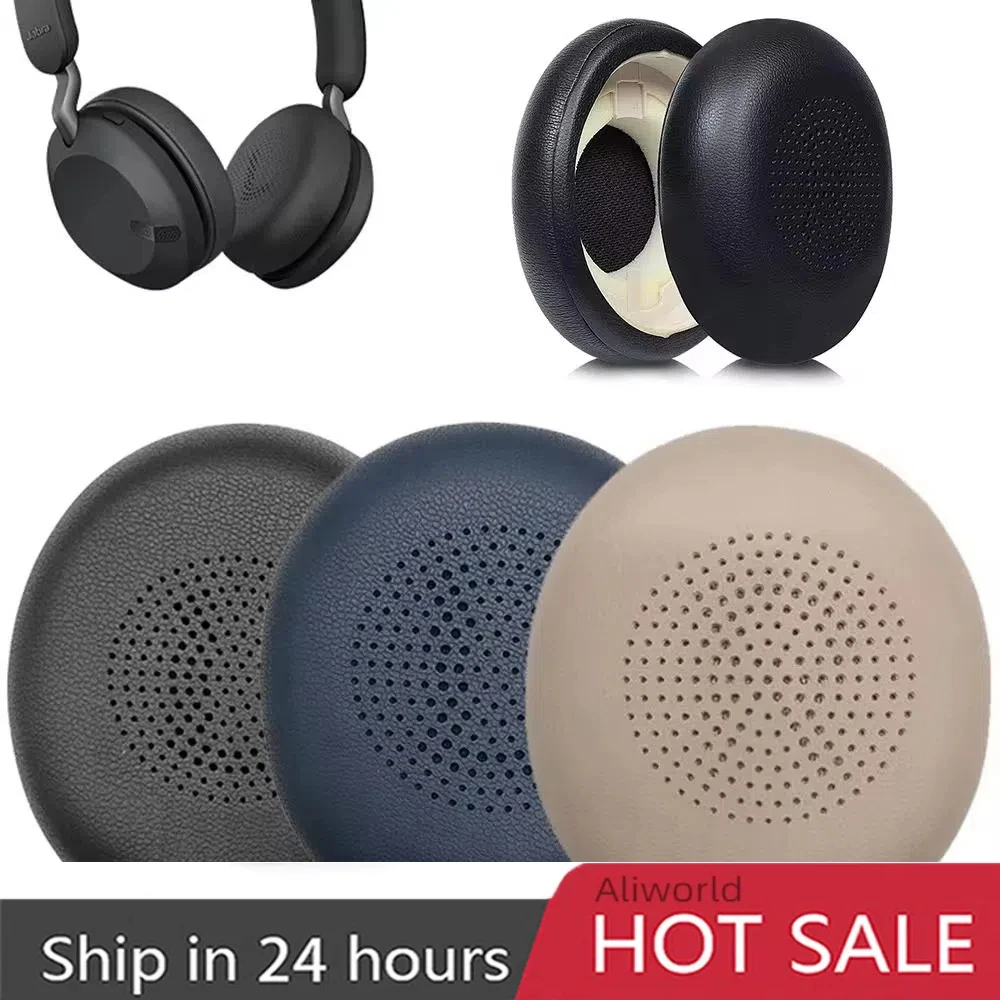 แผ่นรองหูทำจากโฟม1คู่สำหรับเปลี่ยนที่หุ้มหมอนอิงหมอนหูฟังบลูทูธ Jabra Elite 45H Evolve2 65