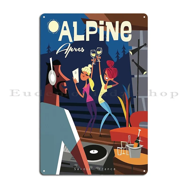 Alpine Apres Metal Signs Design Kitchen Pub Plates Retro Printing Tin Sign Poster