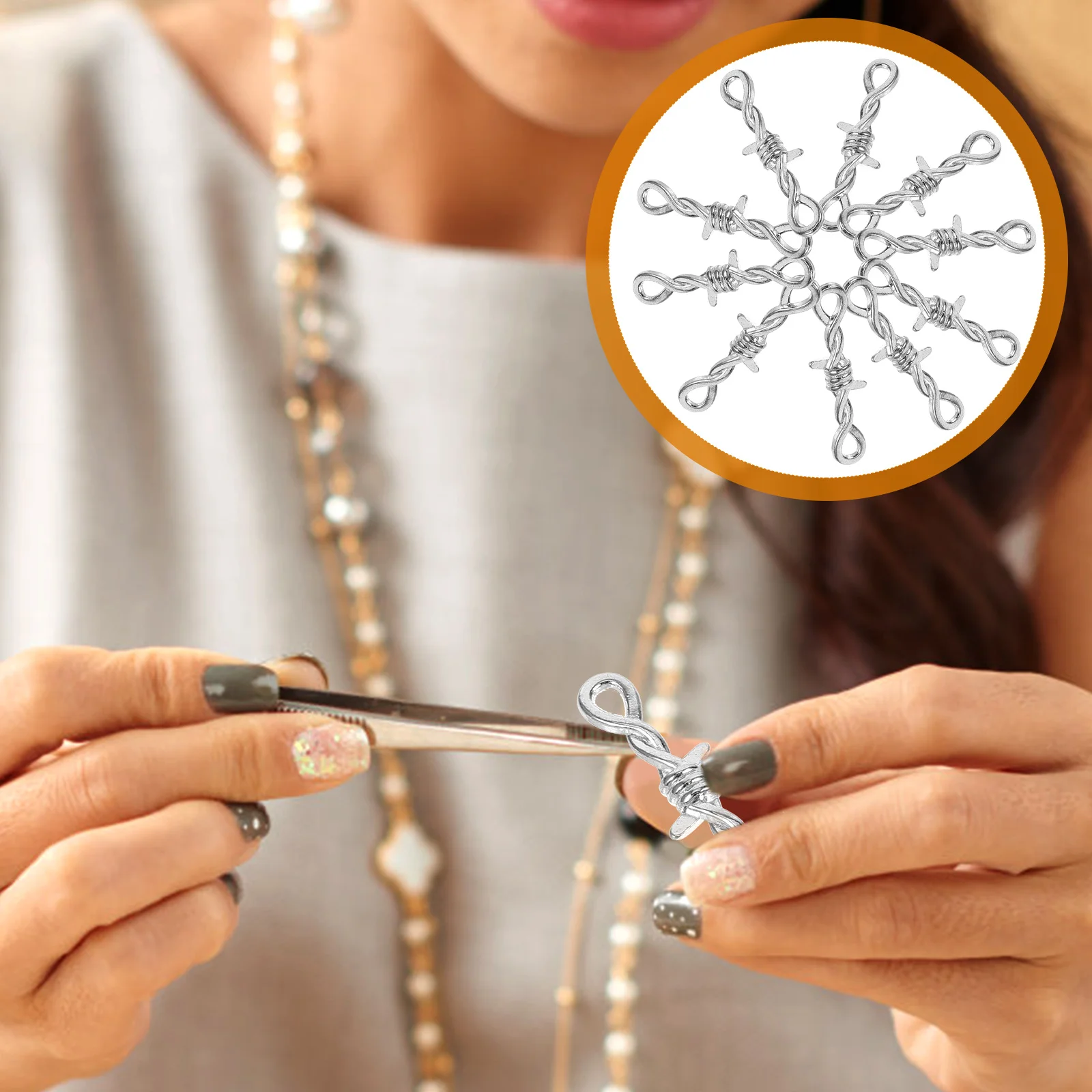 

10pcs Alloy Jewelry Clasp Connector Necklace Bracelet Diy Metal Closures Supplies Extender Buckle For Locking Clasps Fastener