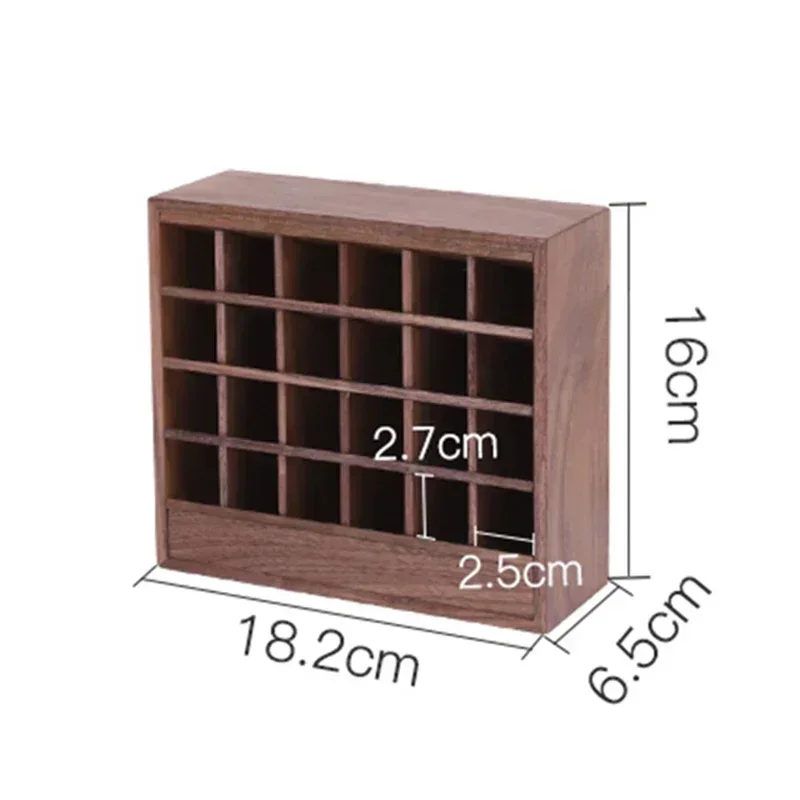 Organizador de maquiagem de nogueira preta de luxo, suporte de batom de grande capacidade, vitrine de brilho labial, caixa de armazenamento de cosméticos de alta qualidade