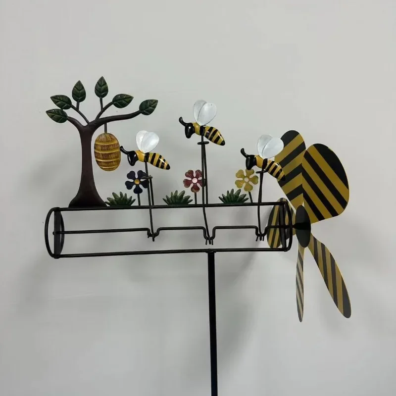 

Metal Bee Windmill, Three Little Bees Windmill, Garden Gardening Outdoor Decoration Windmill Garden Statues