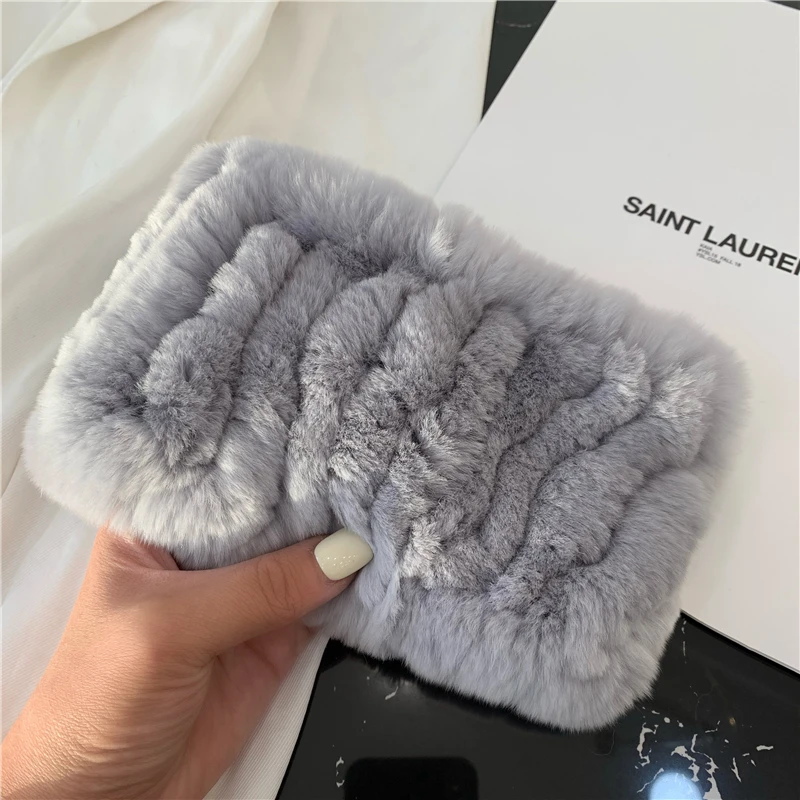 New Fashion Winter Women Real Rex Rabbit Fur Scarf Good Elastic Knit Genuine Fur Headbands Knitted Girl Natural Fur Ring Scarves