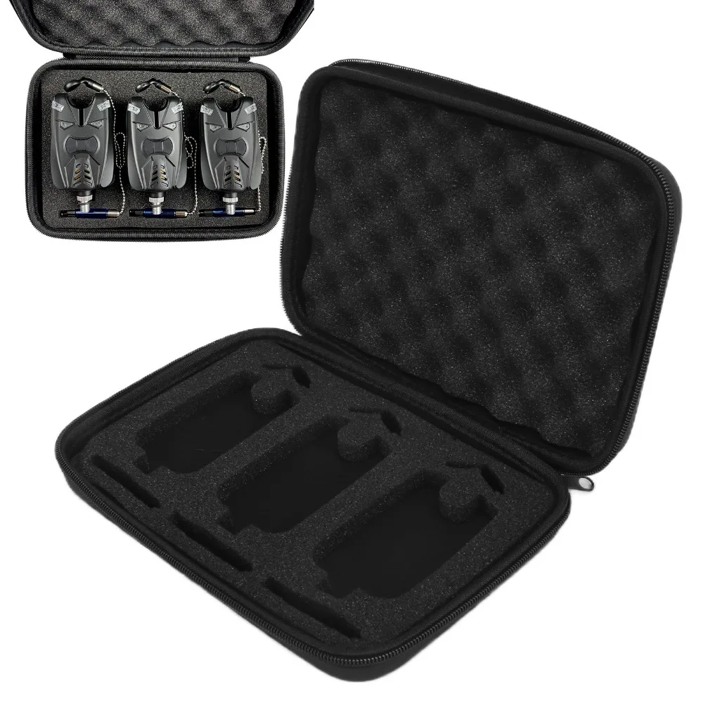 

Durable Thickened Sponge Fishing Alarm Tool Box Black EVA Fishing Bite Alert Box Portable Tackle Case Tool Organizer