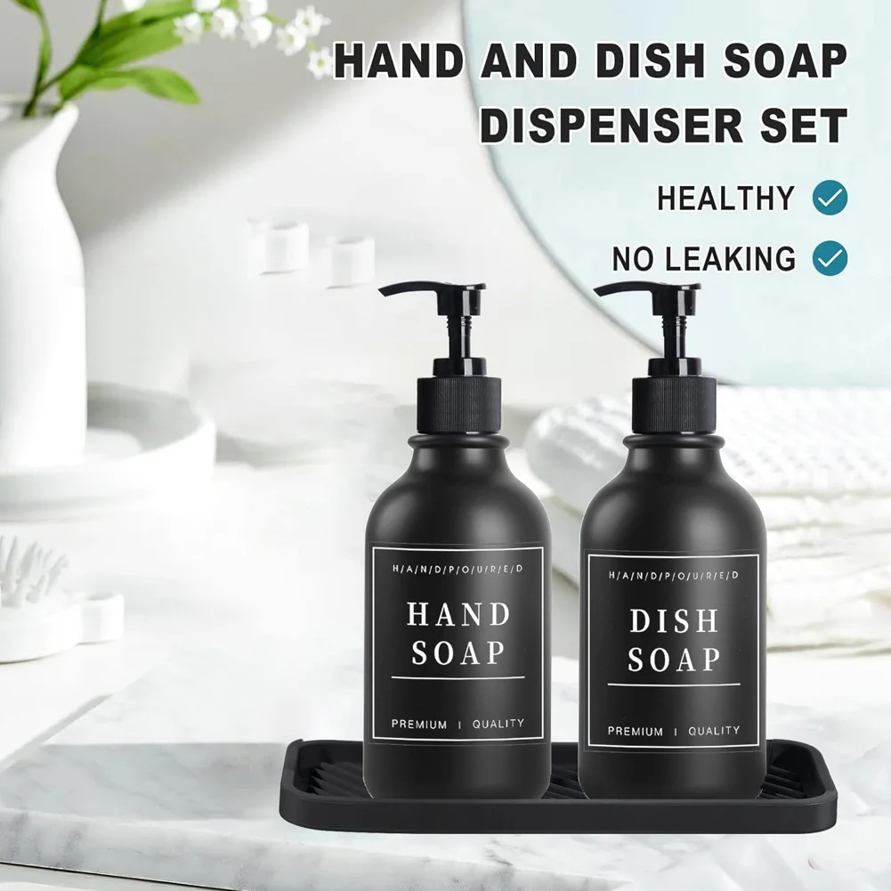 2/3 PCS 500ML Matte Shampoo Dispenser Soap Empty Bottle Refillable Bathroom Lotion Conditioner Hand Sanatizer Kitchen Organizer