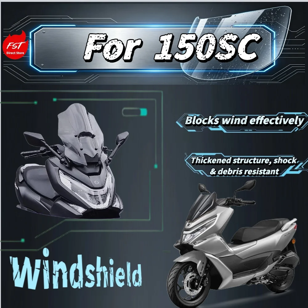 For 150SC Upgrade Raised Adjustable Windshield Front Glass Mirror Forward Windproof Kit