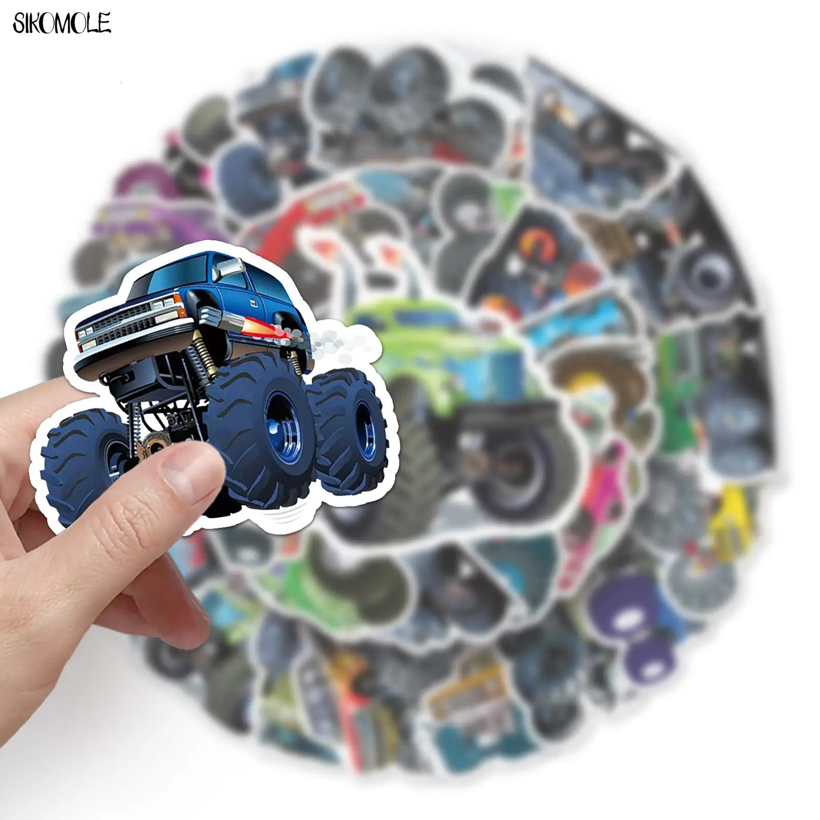 10/30/50pcs Carino Monster Truck Adesivi Auto FAI DA TE Per Bambini Laptop Valigia di Skateboard Chitarra Del Fumetto Graffiti Adesivo Regalo Del Capretto giocattolo